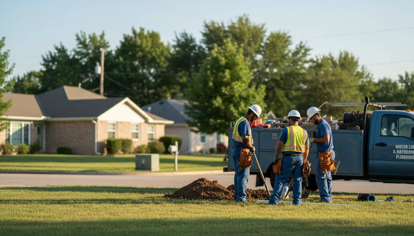 Residential water line and bathroom plumbing service in La Motte, IA